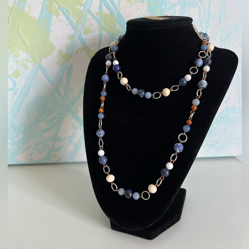 “So-delight” Gemstone Necklace with mixed metals by JILpeaces